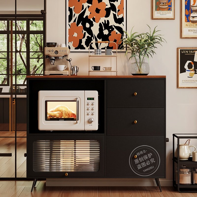 复古钢制餐边柜防潮储物柜子茶水柜家用微波炉柜咖啡机边柜免安装,住宅家具,餐边柜,淘宝优惠券,粉丝福利购,淘宝优惠卷