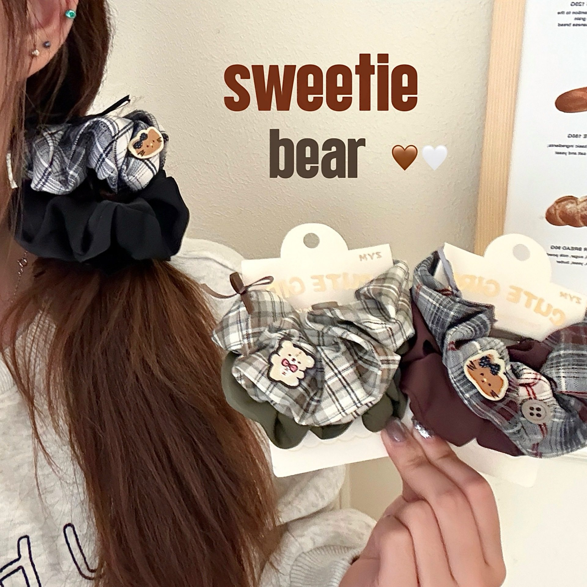 韩系格纹大肠发圈套装卡通蝴蝶结布艺发绳少女复古扎马尾皮筋发饰,饰品/流行首饰/时尚饰品新,发饰,淘宝优惠券,粉丝福利购,淘宝优惠卷