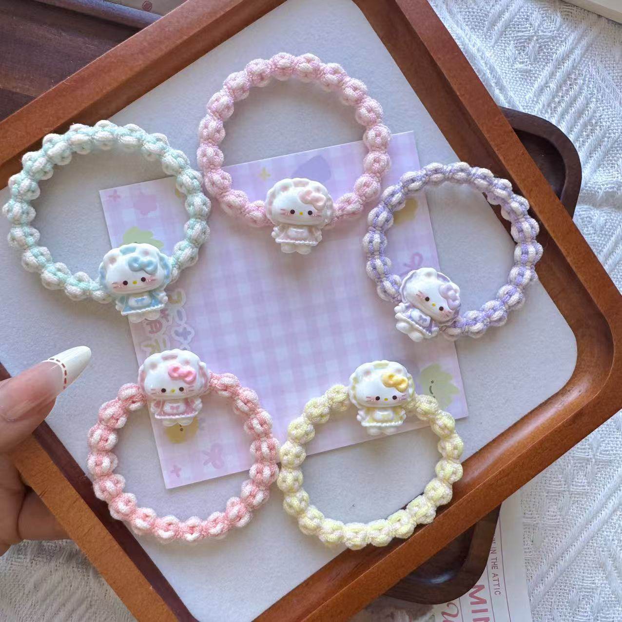 可爱女仆kt编织彩豆发圈ins马尾发绳情侣闺蜜礼物卡通发饰,饰品/流行首饰/时尚饰品新,发饰,淘宝优惠券,粉丝福利购,淘宝优惠卷