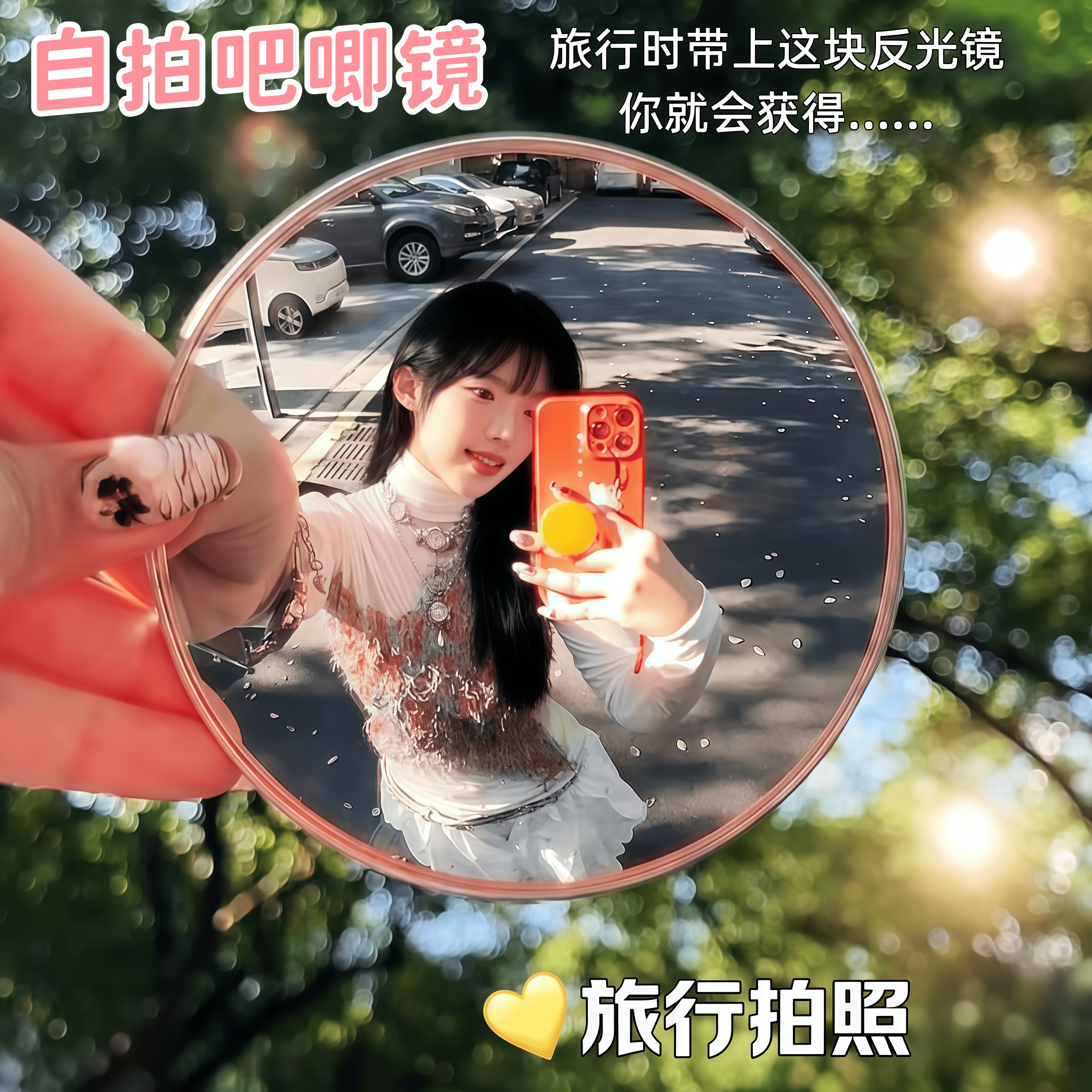 旅行吧唧凸面镜自拍小圆镜
