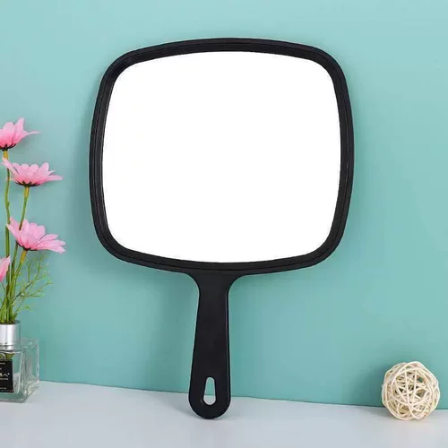 特大号高清化妆镜方形手柄镜圆形