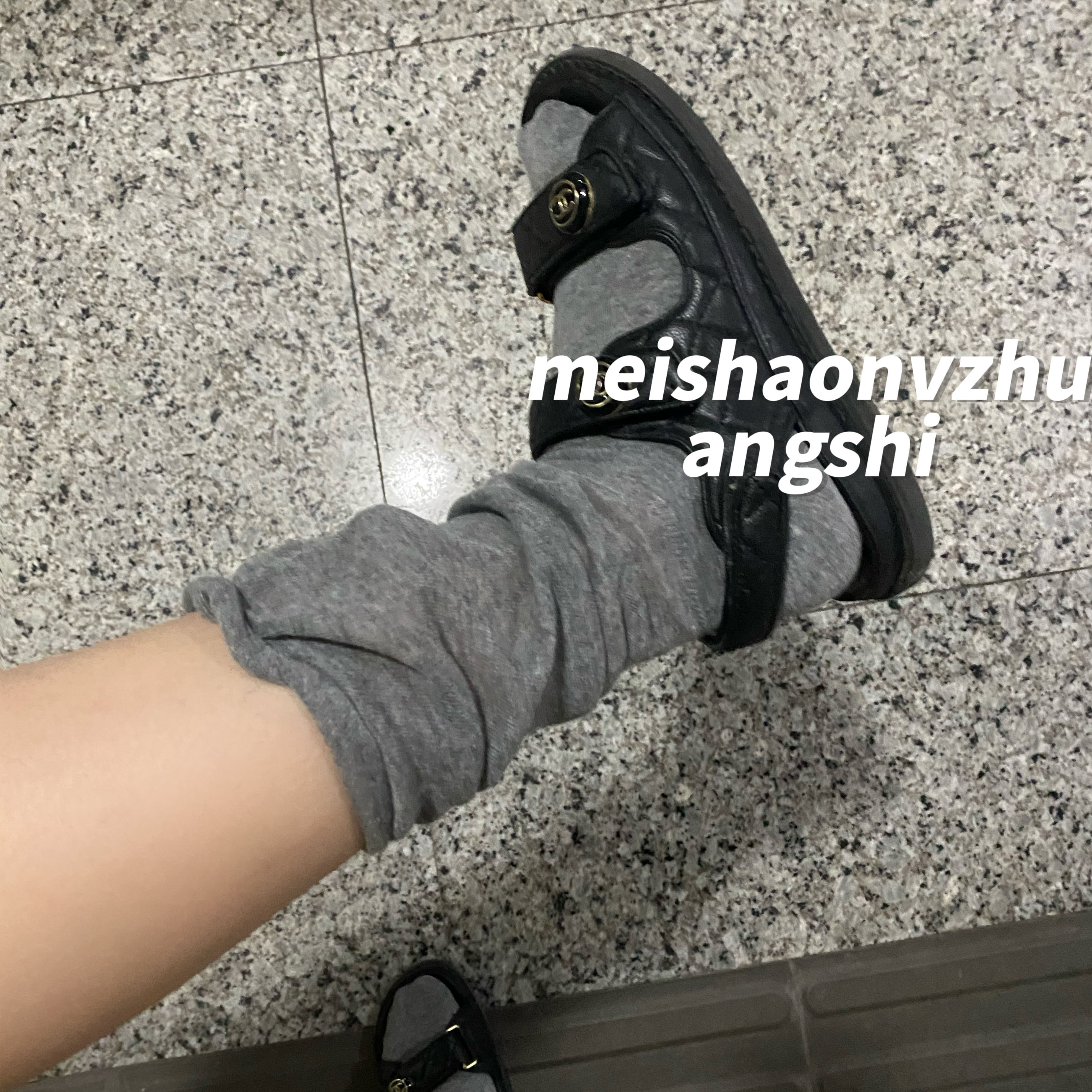 25新款东大门时髦helder款jk小腿袜百搭透视黑白薄款堆堆袜透气