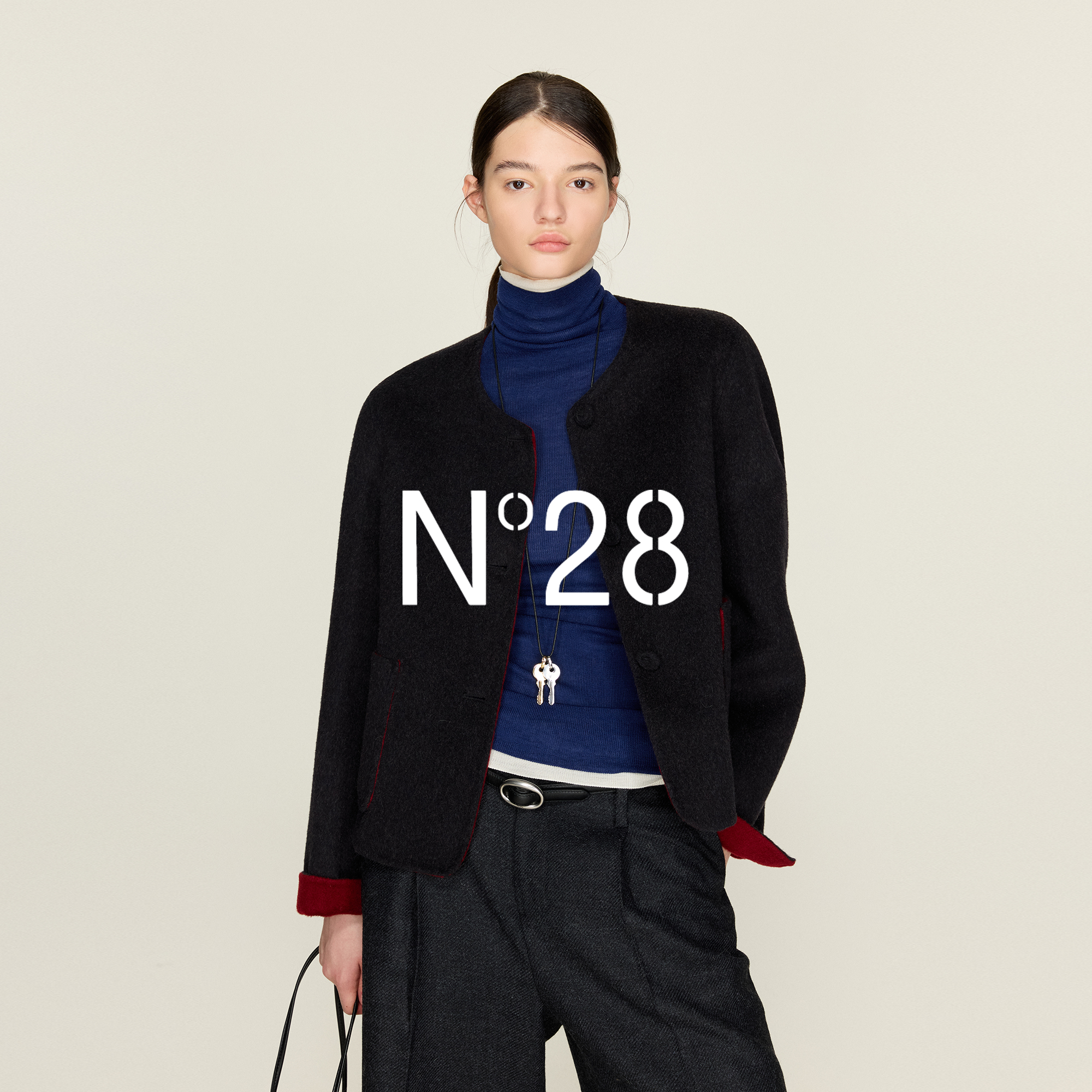 N°28山羊绒毛呢外套秋冬新款