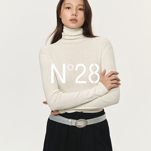 N°28【董洁同款】堆堆领高领绵羊毛针织打底衫女冬保暖内搭上衣