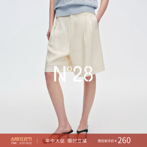 N°28莱赛尔亚麻女夏西装五分裤