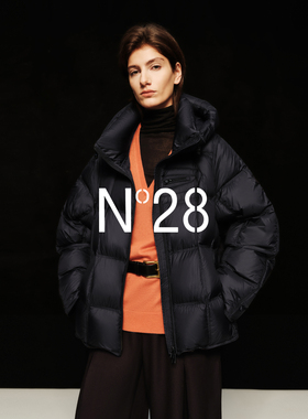 N°28轻奢90鹅绒服女秋冬保暖高级感通勤宽松休闲连帽羽绒服外套