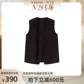 N°28极简风V领无袖 N28专场 毛呢马甲女