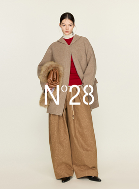 N°28【颗粒羊绒首创】100绵羊毛连帽大衣女秋冬宽松通勤毛呢外套
