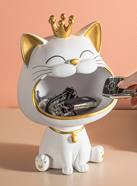 速发创意纳厅进门入户玄饰收客摆件家居关品轻奢招财猫鞋柜装饰品