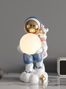 速发太空件小夜灯摆人沙发旁床头新装饰品桌面太空人摆设乔迁柜居