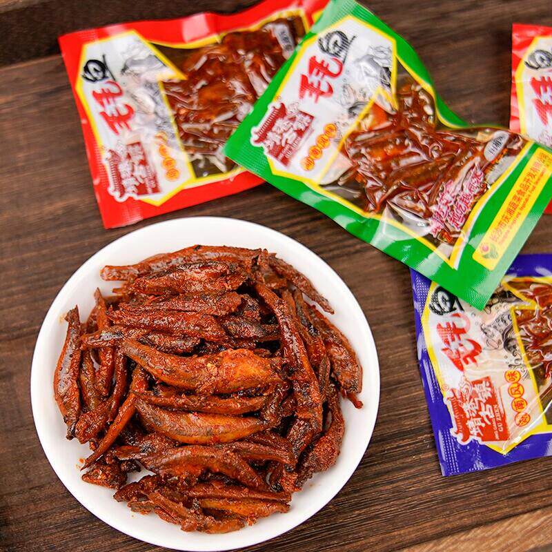 靖港古镇毛毛鱼湖南特产小吃零食香辣小鱼干麻辣小鱼仔小包装辣味