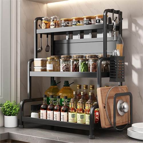 源头工厂厨房多功能调料置物架筷刀架台面调味料收纳用品多层架子