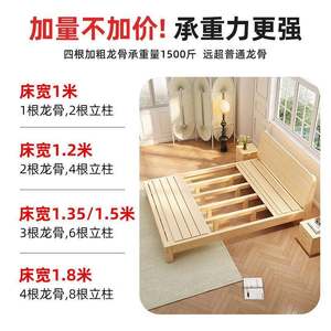 实木现代简约卧室1.8米双人床1.米GGJ5床经济型出房1单人床床租床