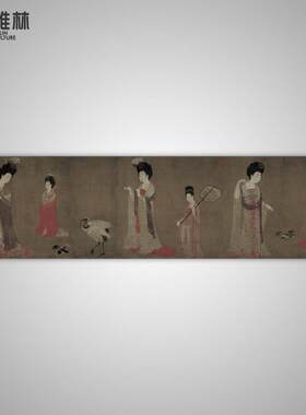 装艺术微喷绢本画字芯名人画周昉簪画YL202406花仕女图客厅饰仿古