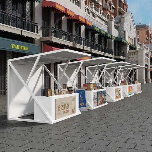户景外网红摆摊区架夜市城市广场ILA商业街集地摊铁艺市摊位桌展