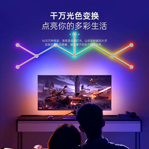智彩能RG十PAI二星座B灯条卧室情调电竞拾音节奏氛围壁挂灯幻氛围