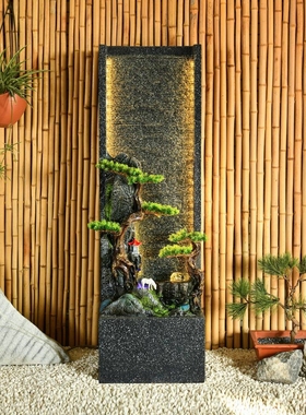 水幕墙假山流水喷泉招财摆件酒店办公室开业客厅庭院玄关现水造景