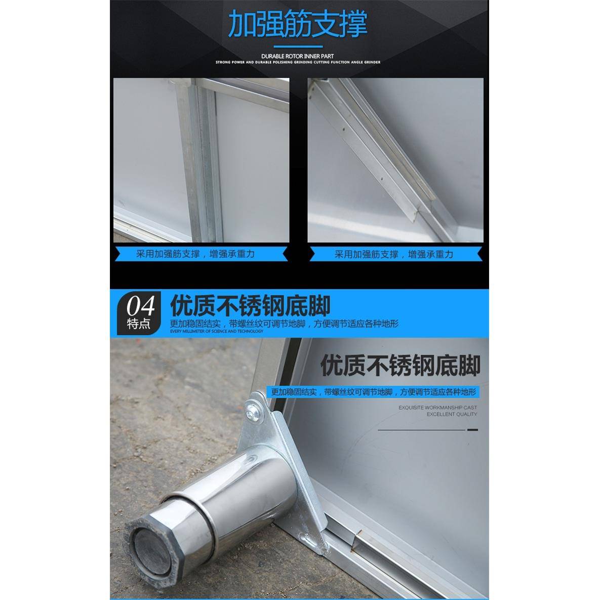 304不锈钢台面厨房操作台商用工作台桌拉门案板储物柜柜切菜案板