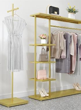 服帽装店展架WRE家用多功能收纳衣架卧室衣衣服置物架童装落地架