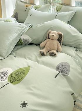 小清LT-BT202新套单件纯2棉100全棉绿色单人被罩舍150x200x30宿三