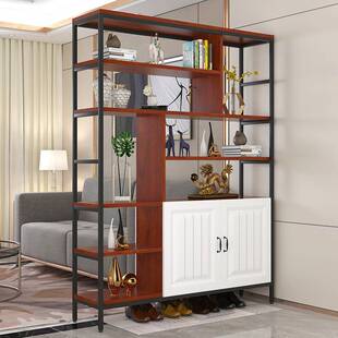 2I客厅入户玄关柜双面屏风落地铁艺置物架简约现代隔断小户型展示