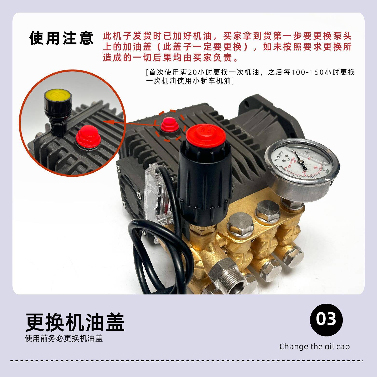 通用型超高压清洗机柱塞铜泵总成商用自动洗车机泵机头配件