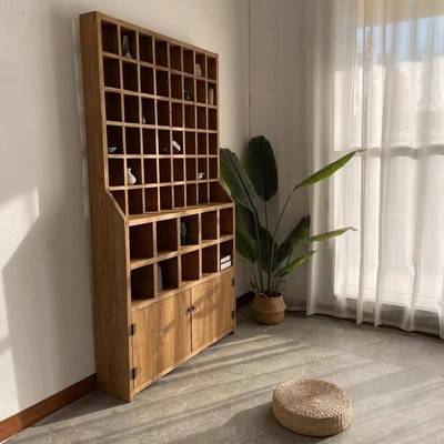 老榆木置架物博古MK12-27架中式多宝阁茶实木书柜展示柜办室公收