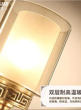 中壁灯铜客全厅卧室过道客房壁灯88107中式大气式简约新楼梯电视