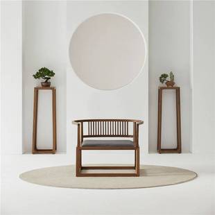 空尚新中式坐禅明式打坐修道禅椅黑胡桃木参禅冥想实木大椅子