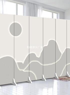 纯白色屏风隔断折QRE简办约现代进门公司LOOG公室遮挡移动折叠简