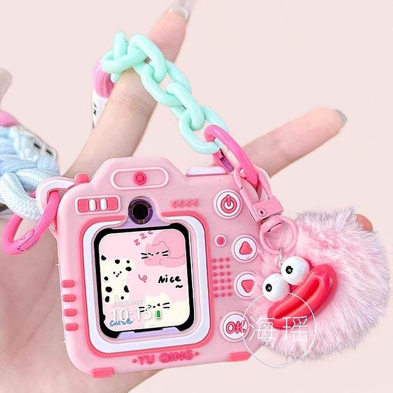 适用于华为儿童电话手表带5xpro/4pro猫咪保护套5/5X编织挂脖绳可
