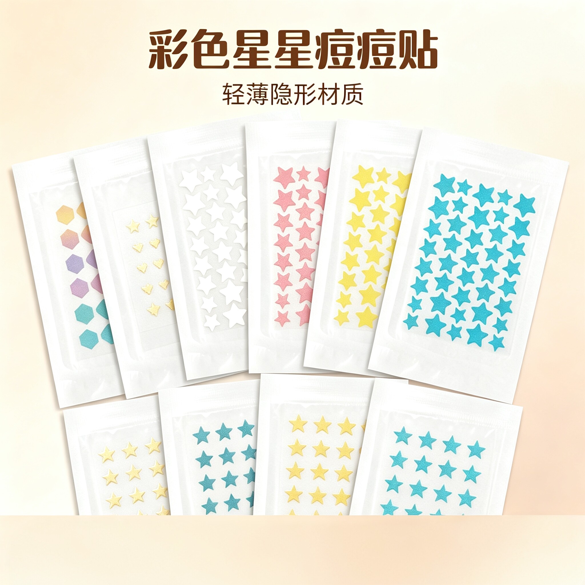 星星装饰隐形轻薄透气祛痘贴