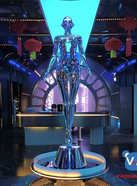 机械姬女神空山基k大型摆件潮流雕塑KTV酒吧科技赛朋克风落地装饰