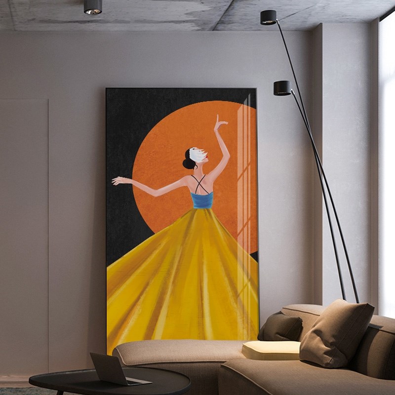 网红镶钻b轻奢人物装饰画美女现代简约玄关走廊墙壁画美容院艺术图片
