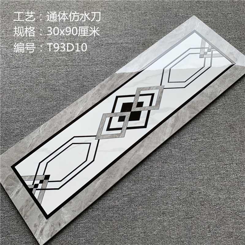 门槛石瓷砖现代简约m新款通体大理石过门石全瓷拼花黑金花中式地