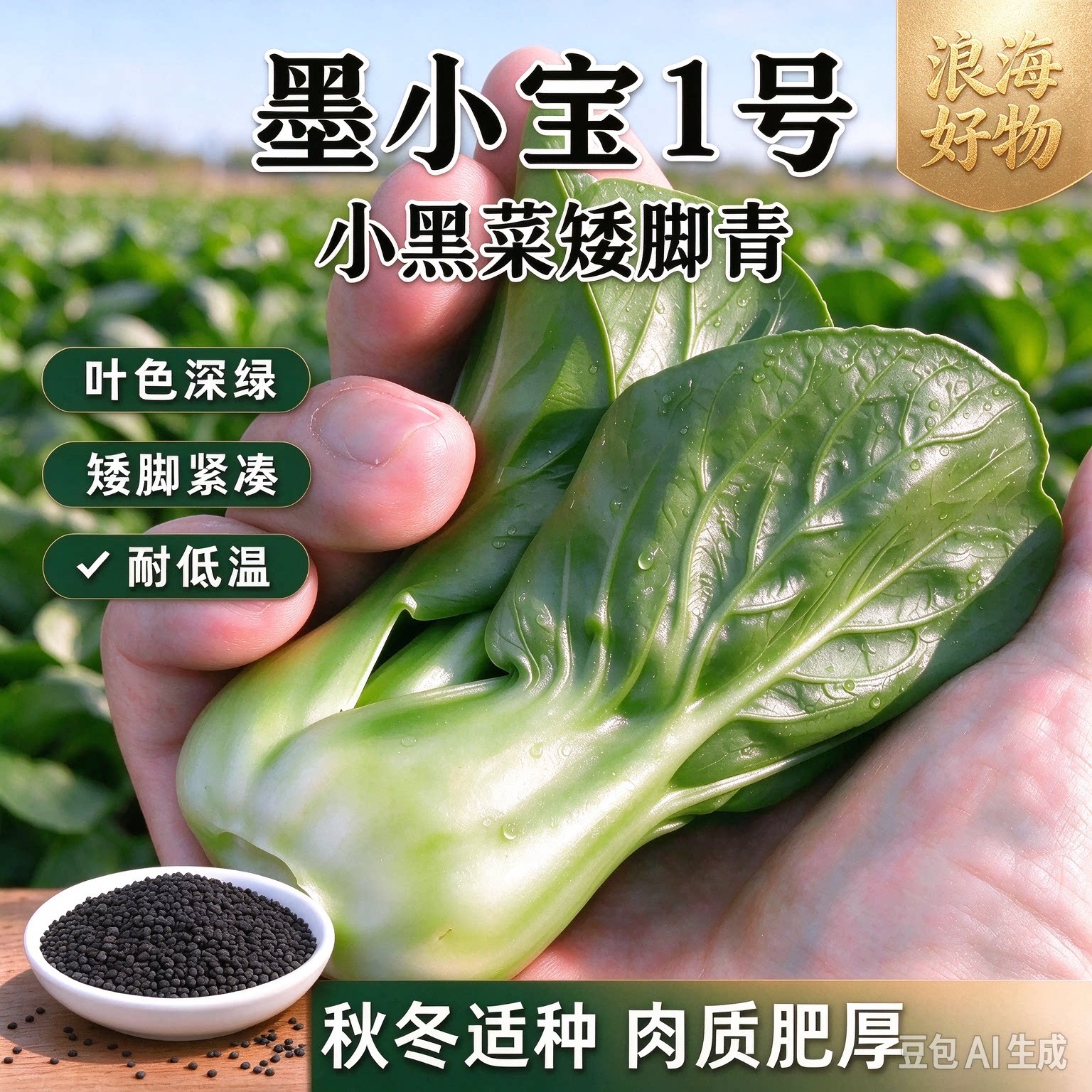 【立减50】墨小宝1号矮脚鲜嫩耐寒耐热适宜小菜园或大棚种植RR