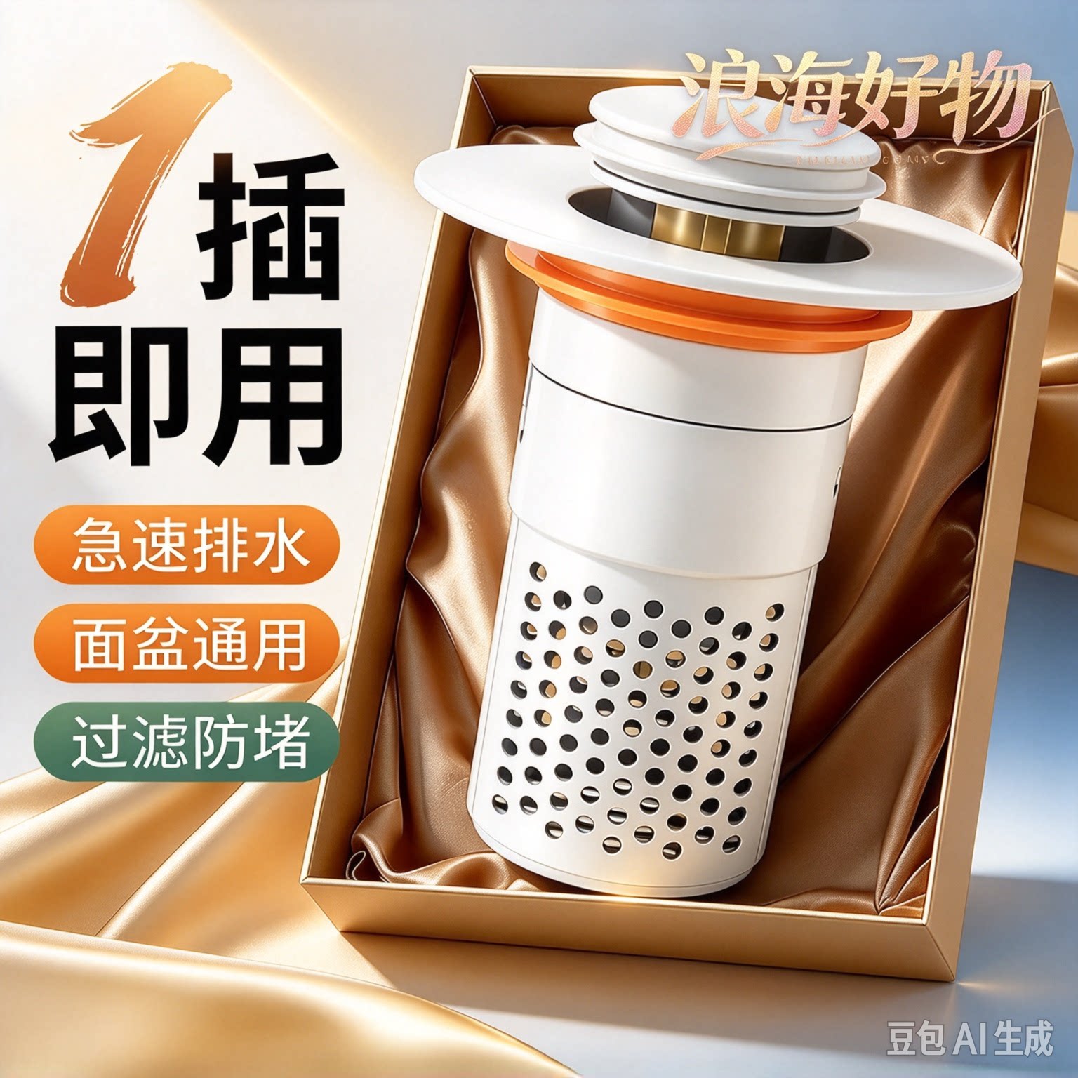 洗手盆漏水塞按压式弹跳芯通用洗脸盆下水器配件防头发过滤网RR
