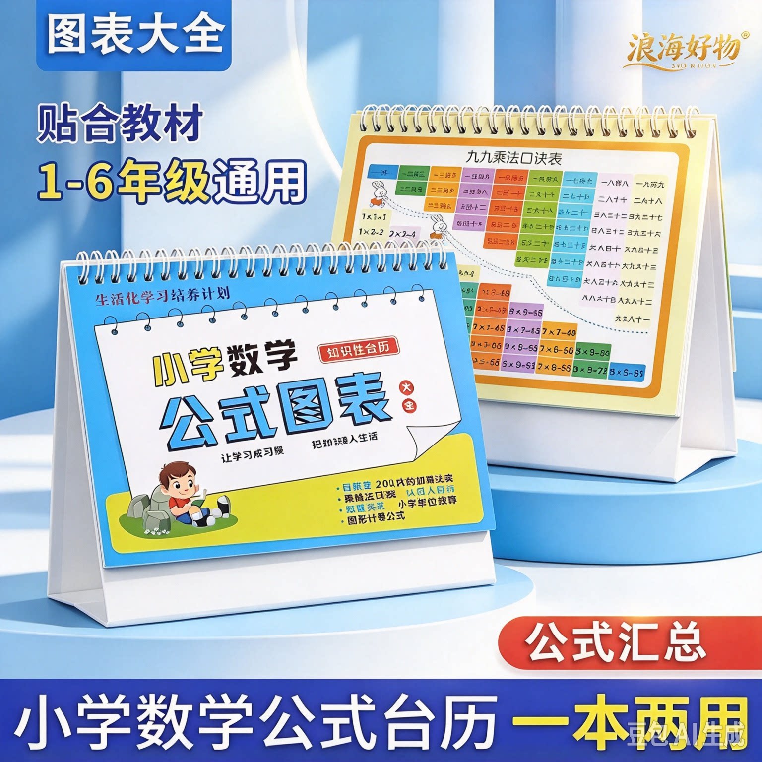 小学数学公式图表大全卡片学生思维训练极简速算法台历学习本HQ2
