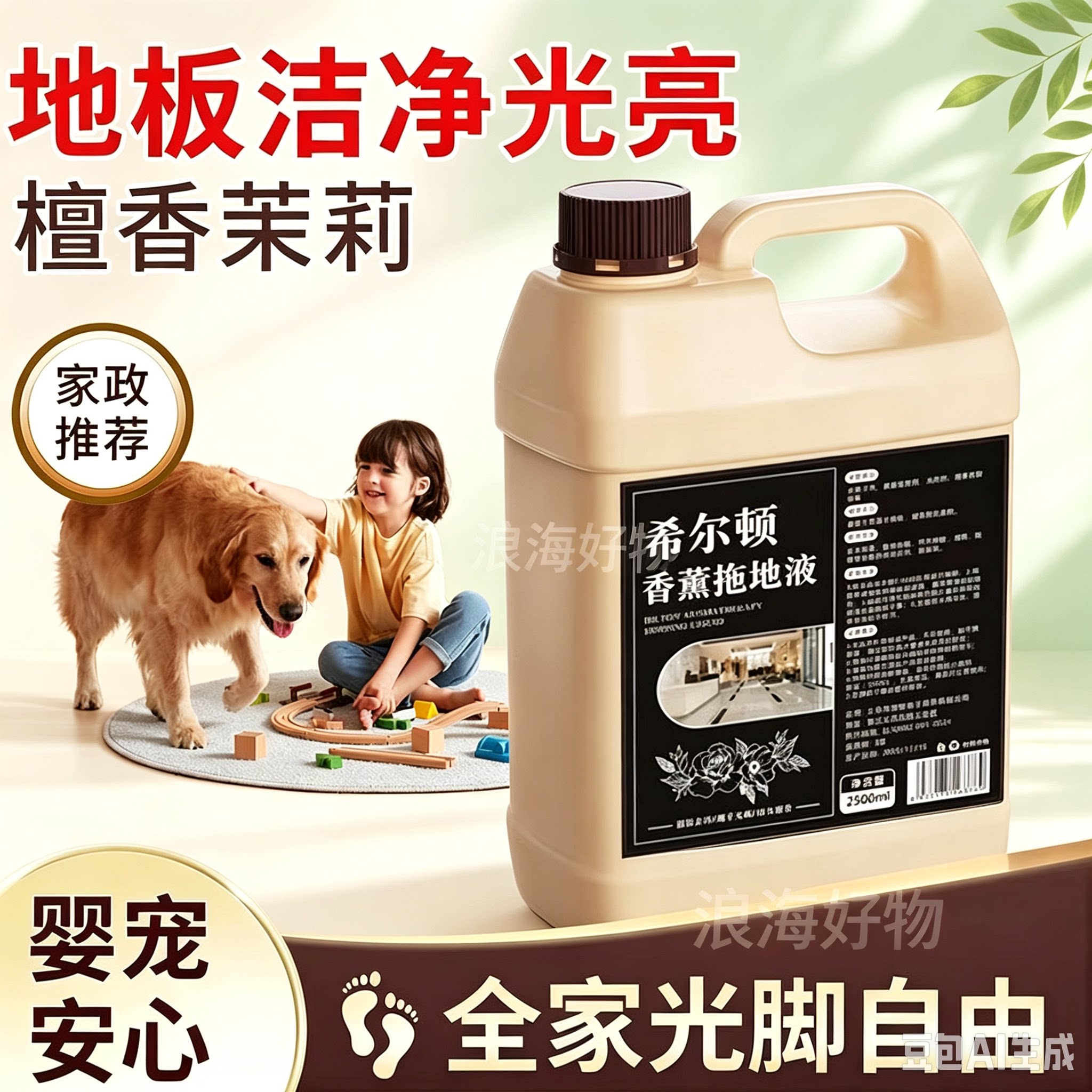 【大容量2500ML】持久留香拖地液拖地大扫除强效去污地板清洁剂WL