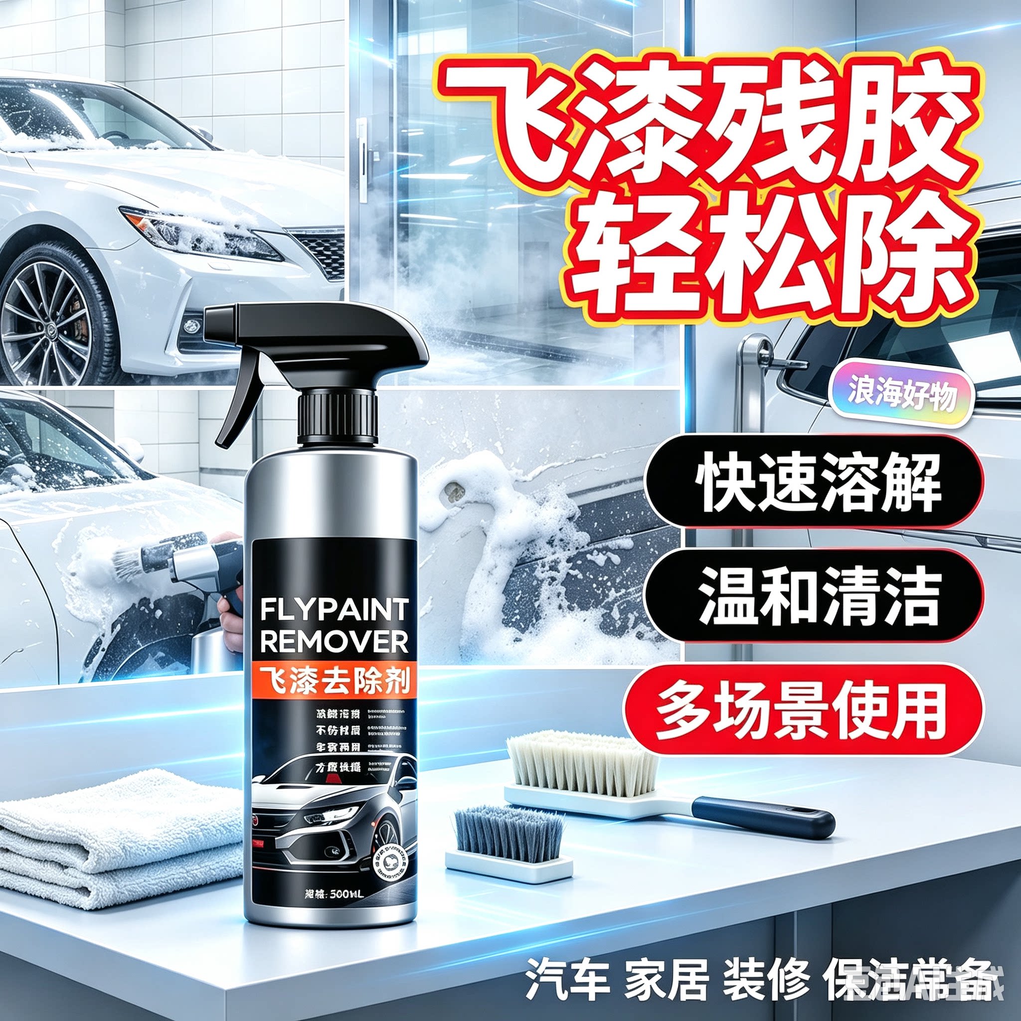 【拍一发二】汽车除飞漆清洗剂车身油漆去除胶剂不伤车漆喷雾HQ