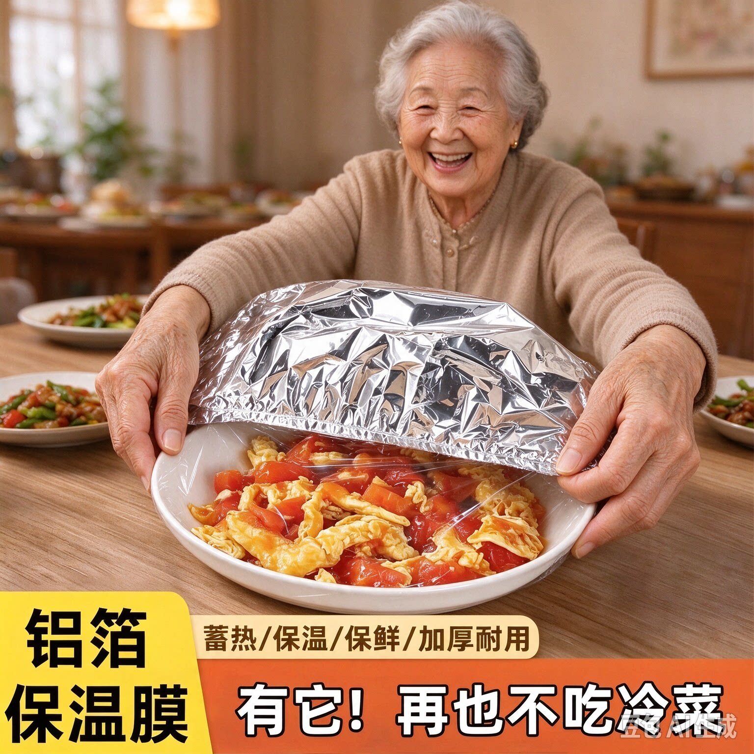 【下单立减50】保鲜保温套冬天家用饭菜保温神器铝箔隔热膜保鲜WL