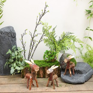 快速发货实木装 饰森系田 饰小马摆件特色创意幼儿园自N然角环创装