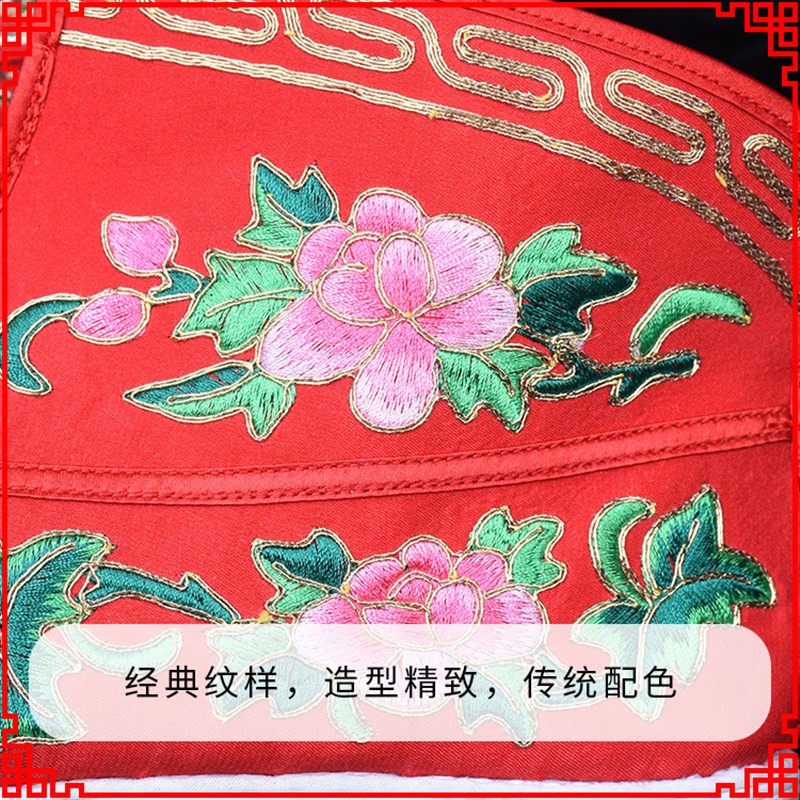 现货速发正龙戏装京剧鞋戏曲武旦刀马旦彩鞋平底靴绣花打鞋布底牡