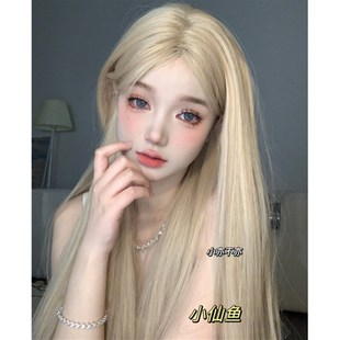 快速发货 假发女白金色系列S型发缝中分长 小亦不亦推q荐