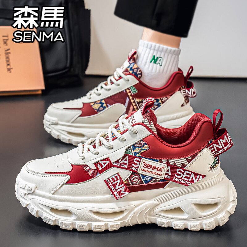 森马男鞋2026新款夏季透气百搭青少年运动休闲厚底内增高老爹潮鞋