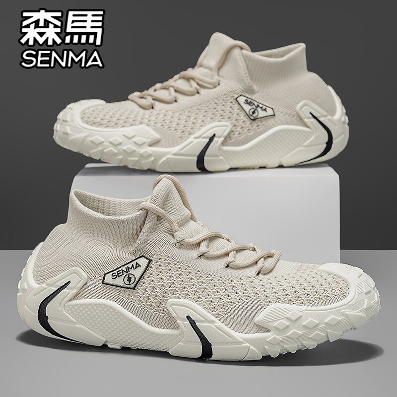 森马男鞋夏季透气飞织网面运动休闲袜子网鞋跑步软底减震防臭潮鞋