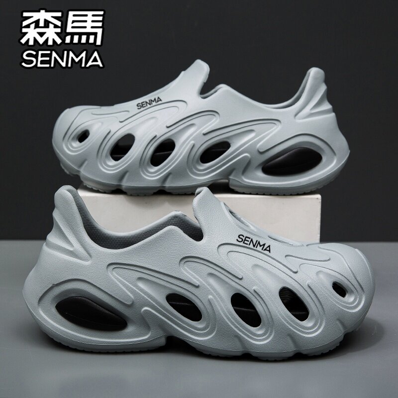 森马洞洞鞋男款夏季外穿防滑耐磨防臭男士厚底运动踩屎感沙滩凉鞋