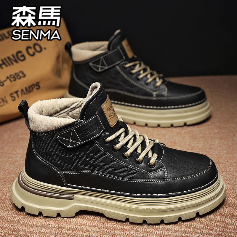 森马官方旗舰店男鞋工装马丁靴子