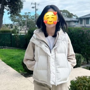 现货lu家同款四格马甲泡芙Wunder puff羽绒服连帽鹅绒短款外套女