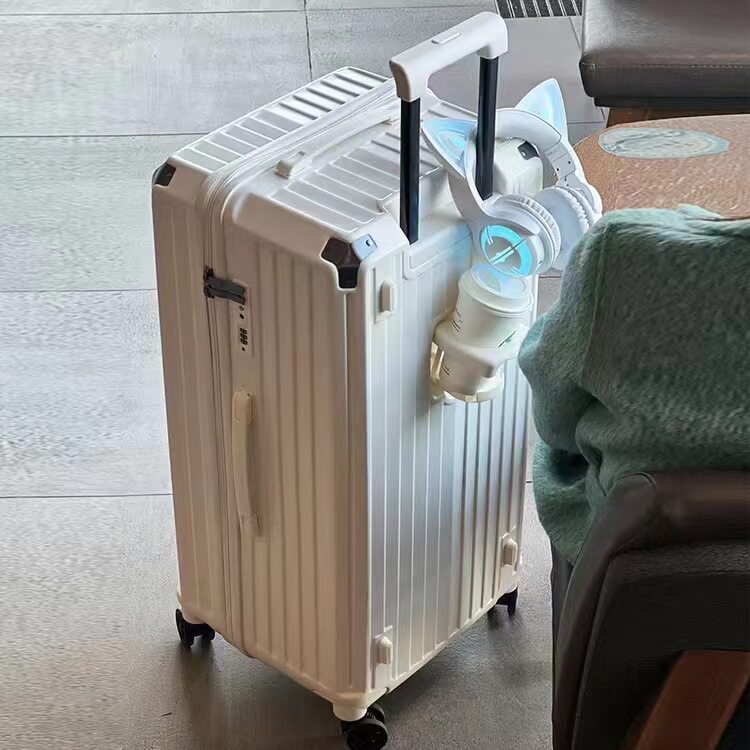 不莱玫加厚带杯架行李箱学生大容量密码箱26寸女小清新旅行拉杆箱
